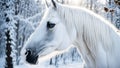 Beautiful white horse close up mammal elegance look power magnificent
