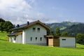 Beautiful white house in Austrian Alps Royalty Free Stock Photo