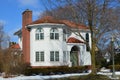 Beautiful White House in Winter Royalty Free Stock Photo