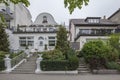 Beautiful white houses in Warnemunde, Germany