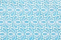 Beautiful white lace on light blue background. Royalty Free Stock Photo