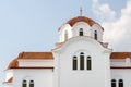 Beautiful white orthodox church on sunny summer day