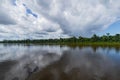 Beautiful White Overcast Sky Over The Suriname River Royalty Free Stock Photo