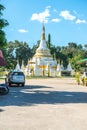 Beautiful white pagoda at Luang temple