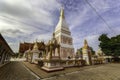 Beautiful white pagoda at Wat Phrathat Renu Nakhon, Nakhon Phanom