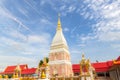 Beautiful white pagoda at Wat Phrathat Renu Nakhon, Nakhon Phanom