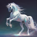 Generative AI: beautiful white pegasus Royalty Free Stock Photo