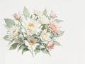 Beautiful white and pink bouquet that combines the softness of white blooms with the gentle hues of pink flowers, creating a