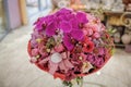 Beautiful white, pink, purple flower romantic bouquet