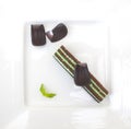 Beautiful white platter with chocolate food item for presentation