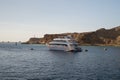 Beautiful white private motor yacht for a boat trip on the Red Sea, Egypt Royalty Free Stock Photo