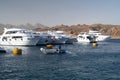 Beautiful white private motor yacht for a boat trip on the Red Sea, Egypt Royalty Free Stock Photo