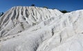 Beautiful white rocks at chalk open mine cast, quarry landscape