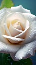 Beautiful white rose in dew drops closeup macro 1690445415948 5 Royalty Free Stock Photo