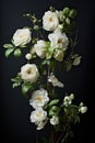 Beautiful white roses in an elegant vase art illustration Royalty Free Stock Photo