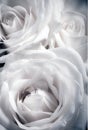 Beautiful white roses in full frame like artistic romantic flower image
