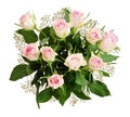 Beautiful white roses and gypsophila flowers bouquet Royalty Free Stock Photo