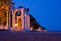 Beautiful white rotunda on sea shore in Evpatoria in the night