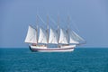 A beautiful white sail tour boat in the lake Michigan Royalty Free Stock Photo