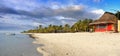 White Sandy Beach, Tropical Island Mauritius Royalty Free Stock Photo