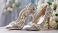 Beautiful white shoes the bride, flowers celebration style event engagement romantic