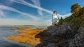 The white St. Anthony lighthouse in the morning sun. Royalty Free Stock Photo