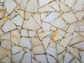 irregular mosaic tiles background. Teal Tiles. Pieces of broken ivory, mosaic, ceramic pattern. Beautiful white stone abstract Royalty Free Stock Photo