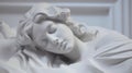 Ancient White Statue of Woman Sleeping. Generative AI. Royalty Free Stock Photo