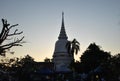 Beautiful White Stupa In Temple Bangkok Thailand Wat PhraSri