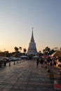 Beautiful White Stupa Wat Phar Sri Ratthana mahatad