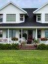 Beautiful white two-story American house Royalty Free Stock Photo