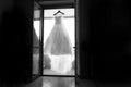 Beautiful white wedding dress for bride Royalty Free Stock Photo