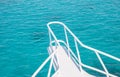 Beautiful white yacht bow on water background Royalty Free Stock Photo