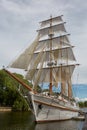 Beautiful white yacht Meridianas- famous symbol of old town of K