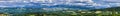 Beautiful wide angle panoramic view, original nature, Alps