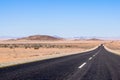 Beautiful wide angle view of the B4 road between LÃÂ¼deritz and Keetmanshoop near Garub in Namibia, Africa. Royalty Free Stock Photo