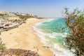 Beautiful, wide sandy beach in Morro Jable, Fuerteventura, Spain Royalty Free Stock Photo