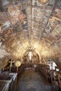 beautiful wide inside view of the Asklipio church, Rhodes