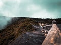 Beautiful wiews from Irazu Volcano Park in Cost Rica with blue tones.