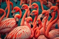 Beautiful and Wild - Flamingos. Neural network AI generated
