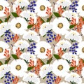 Beautiful wild flower seamless pattern in vintage tone