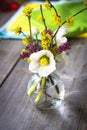 Beautiful wild flowers bouquet in vase Royalty Free Stock Photo