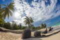 Beautiful wild and sand beach in Punta Cana, Dominican Republic Royalty Free Stock Photo