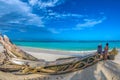 Beautiful wild and sand beach in Punta Cana, Dominican Republic Royalty Free Stock Photo