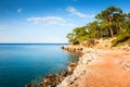 Beautiful wild sea coast with pines near Kemer, Turkey Royalty Free Stock Photo