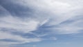 Beautiful wind shaped clouds and blue sky for background use or sky substitution