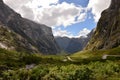 Valley view on the road from Te Anau to Milford Sound Royalty Free Stock Photo