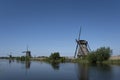 Beautiful windmill landscape at kinderdijk in the netherlands Royalty Free Stock Photo