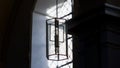 Beautiful window and a lamp in the german catholic church. Details, 16:9 panoramic format Royalty Free Stock Photo