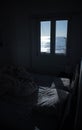 Beautiful window view on the sea from the bedroom Larnaca, Cyprus